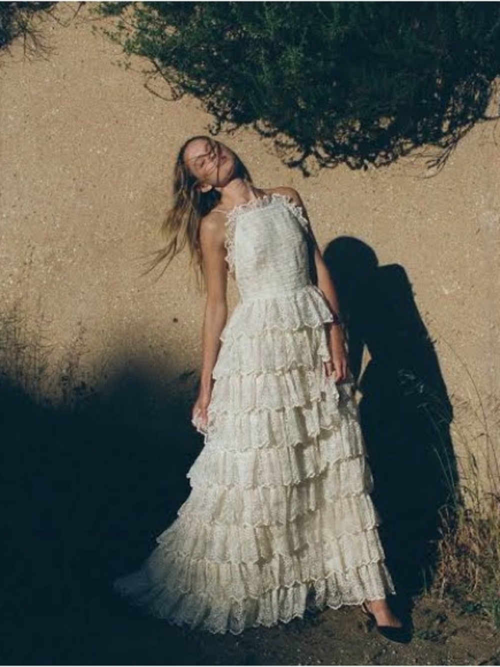 Doen Heirloom Cream Lace Tiered Ruffle Maxi Dress